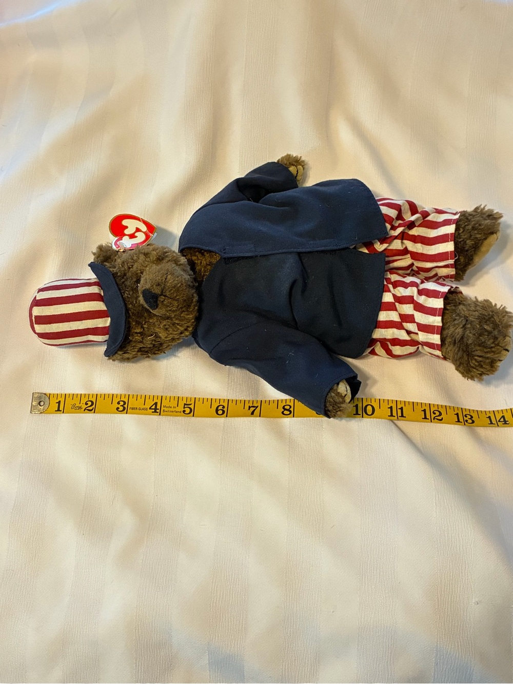 1993 Ty Attic Treasures "Samuel" Patriotic Bear dressed in an Uncle Sam costume - Picture 10 of 11
